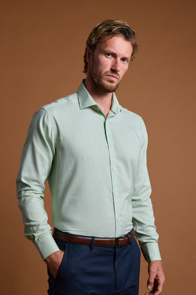 Barkers Rodeo Check Business Shirt in green, classic fit