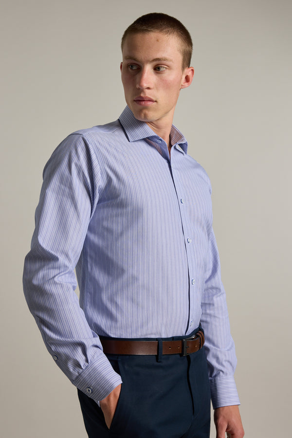 Barkers Cyrus Stripe Business Shirt in blue, tailored fit, additional view
