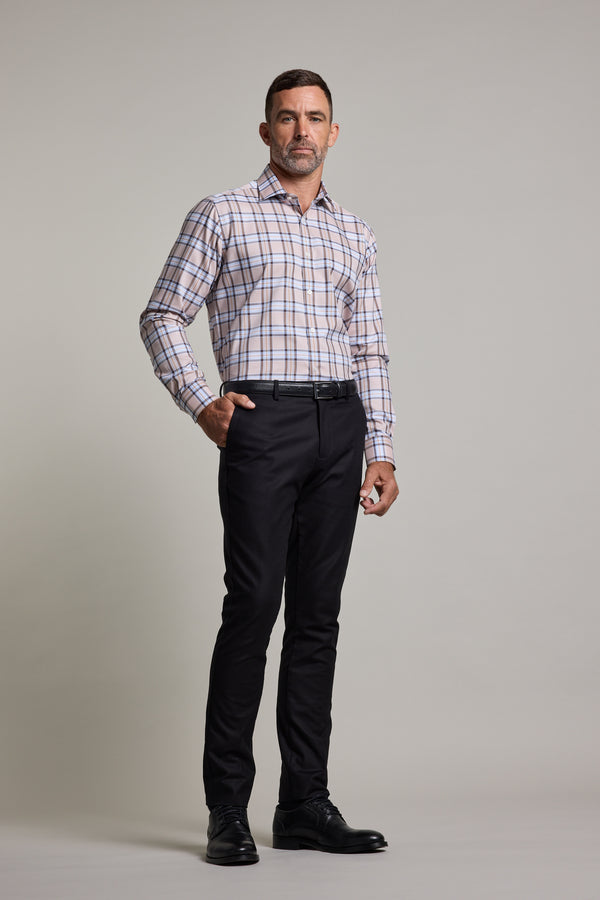 Barkers Kirkseyheck Business Shirt in brown check, classic fit, alternate view