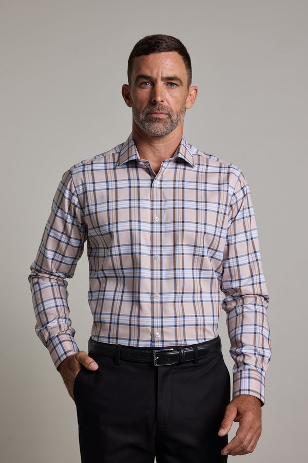 Barkers Kirkseyheck Business Shirt in brown check, classic fit, additional view
