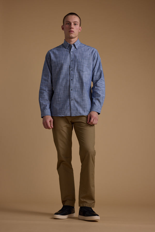 Barkers Blaine Stripe Shirt in blue/white, classic fit, alternate view