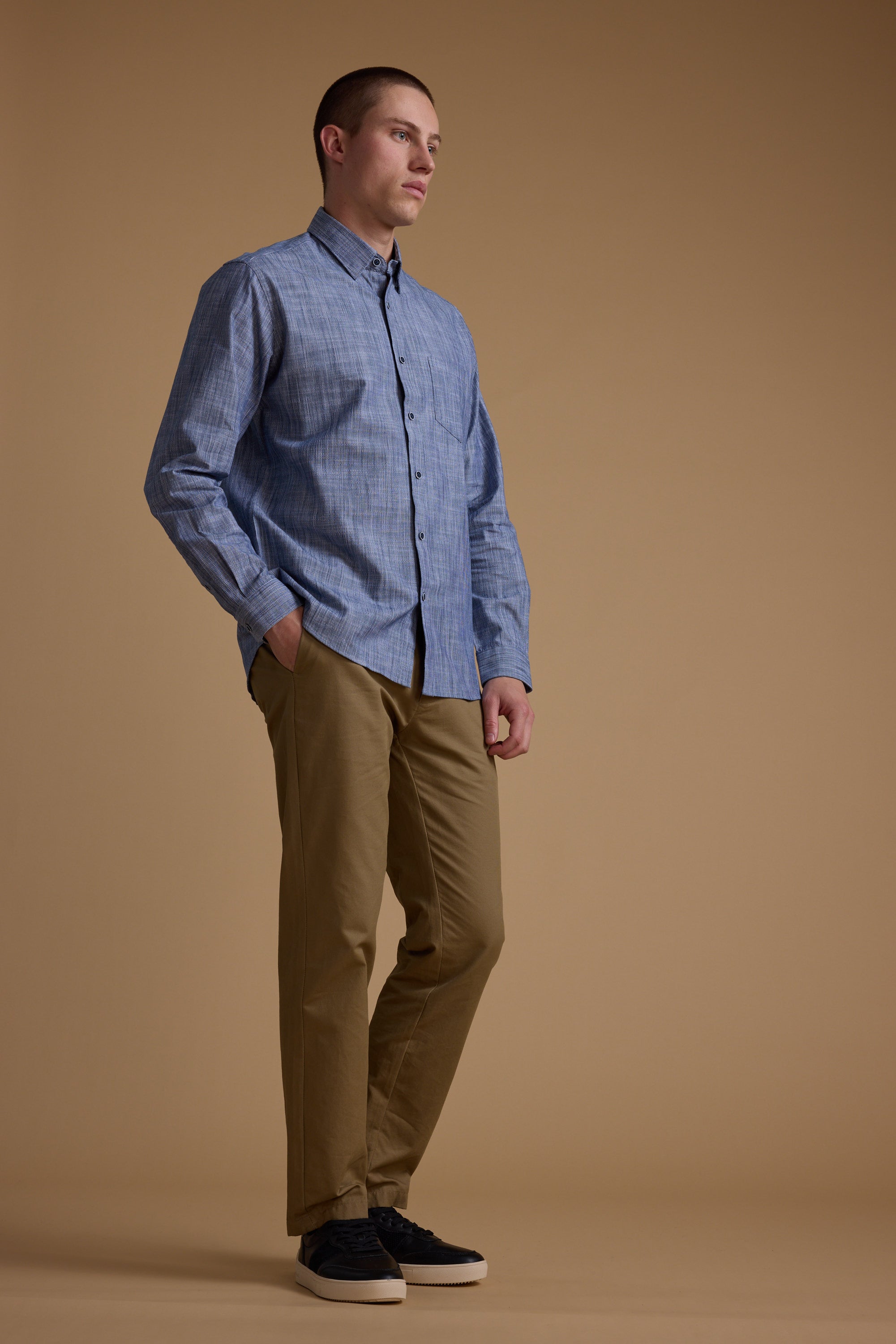 Barkers Blaine Stripe Shirt in blue/white, classic fit, additional view