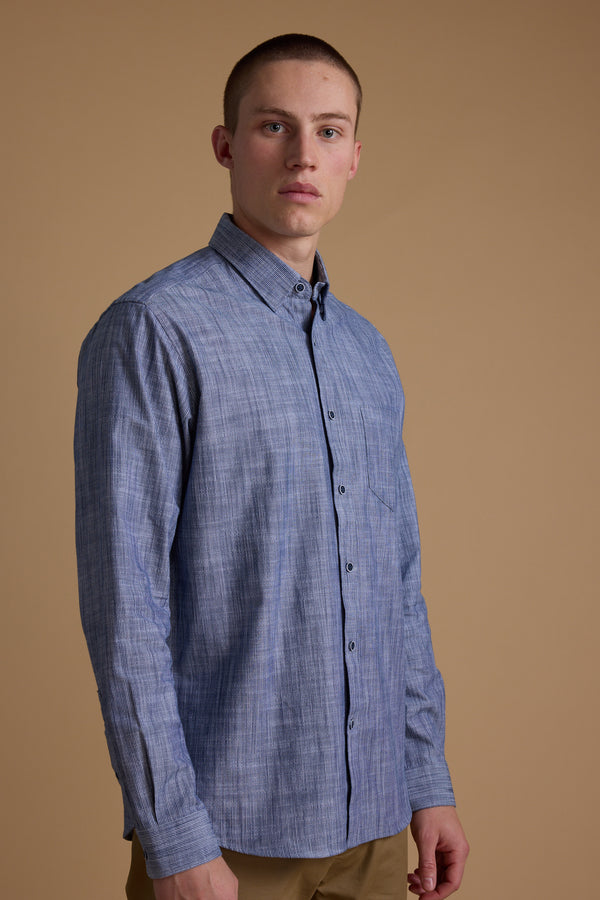 Barkers Blaine Stripe Shirt in blue/white, classic fit