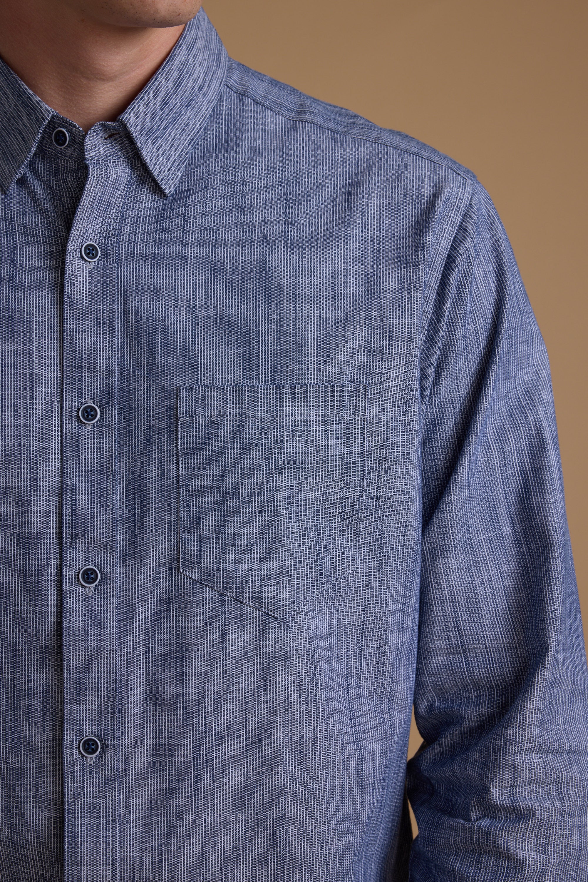 Barkers Blaine Stripe Shirt in blue/white, classic fit, additional view