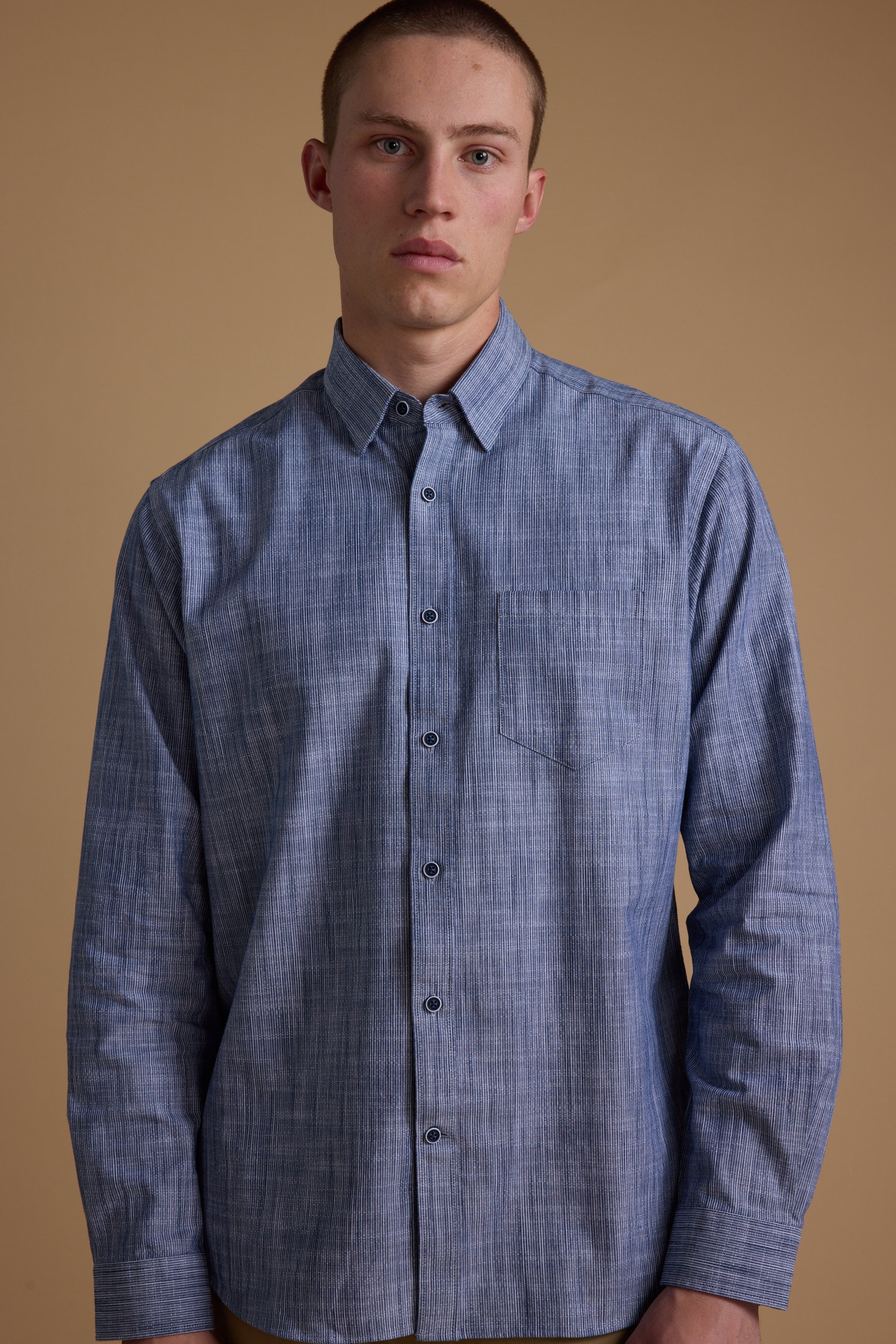Barkers Blaine Stripe Shirt in blue/white, classic fit, additional view