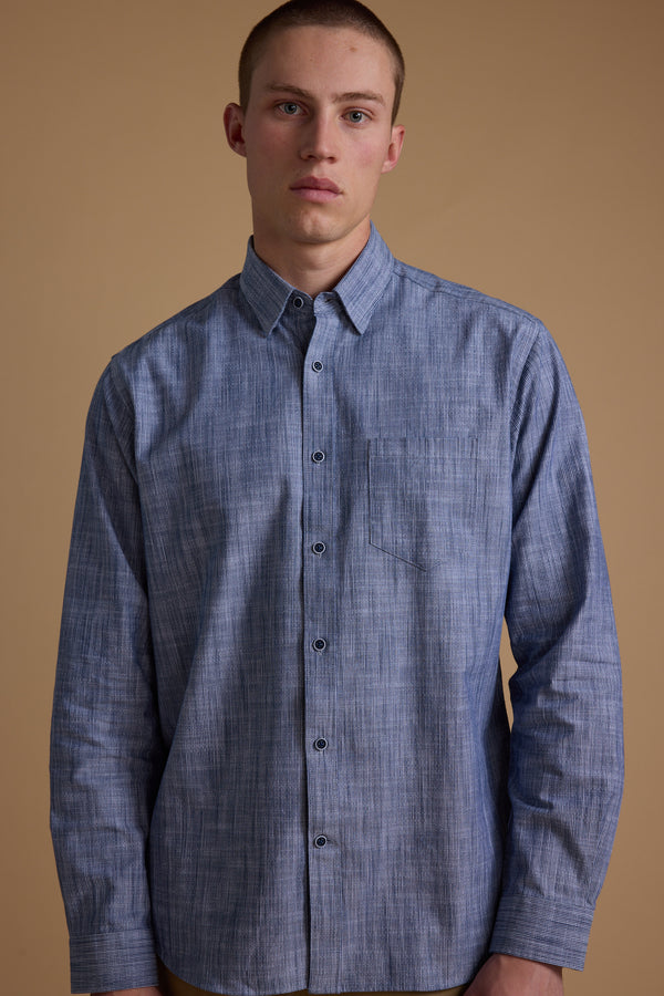 Barkers Blaine Stripe Shirt in blue/white, classic fit, additional view