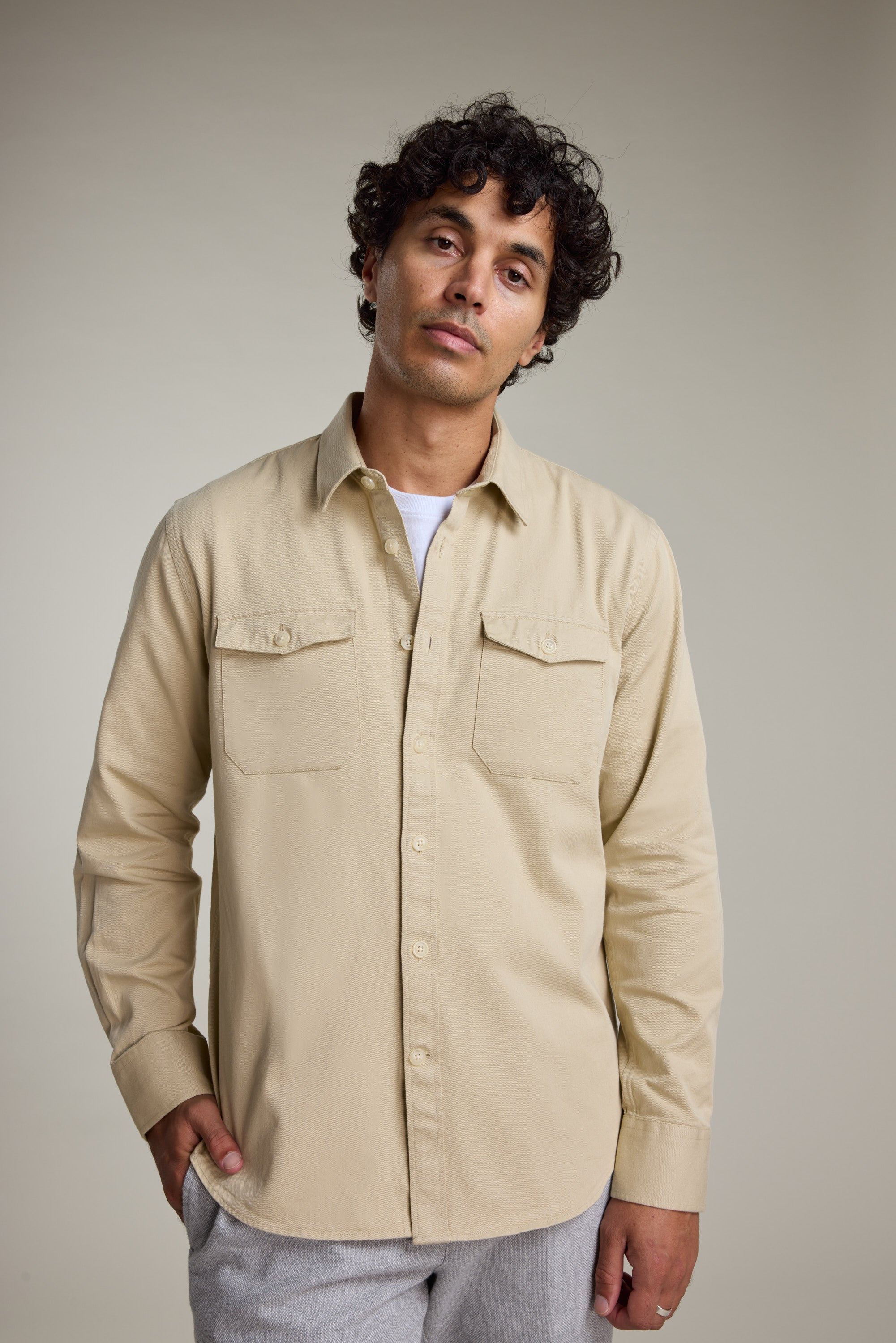 Barkers Chadwick Overshirt in cream