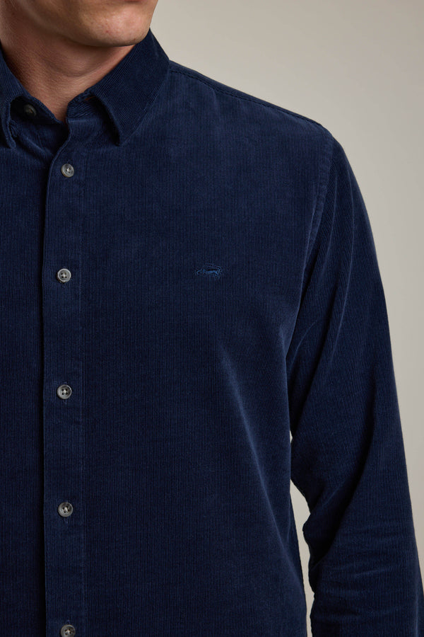 Barkers Wayne Cord Shirt in steel, tailored fit, additional view