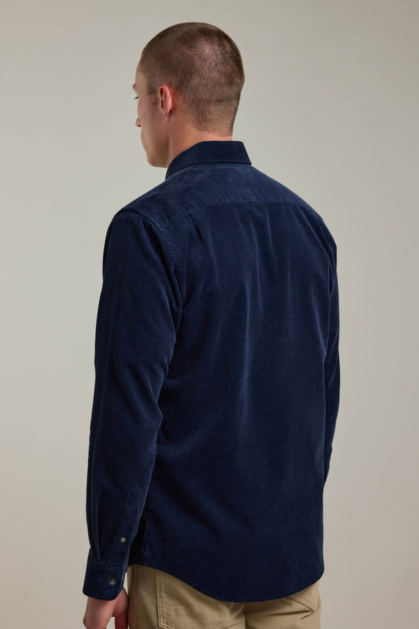 Barkers Wayne Cord Shirt in steel, tailored fit, additional view