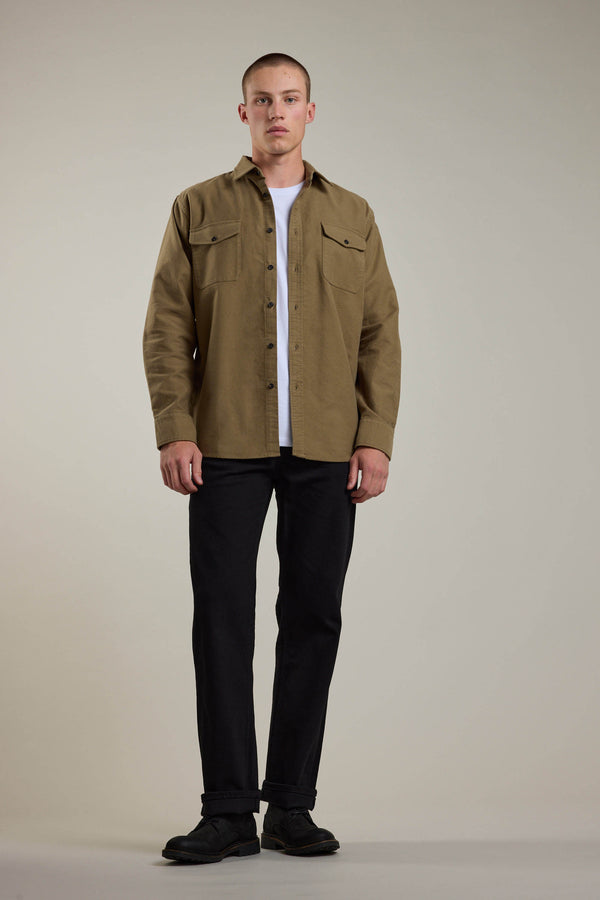 Barkers Tayler Moleskin Overshirt in olive, additional view
