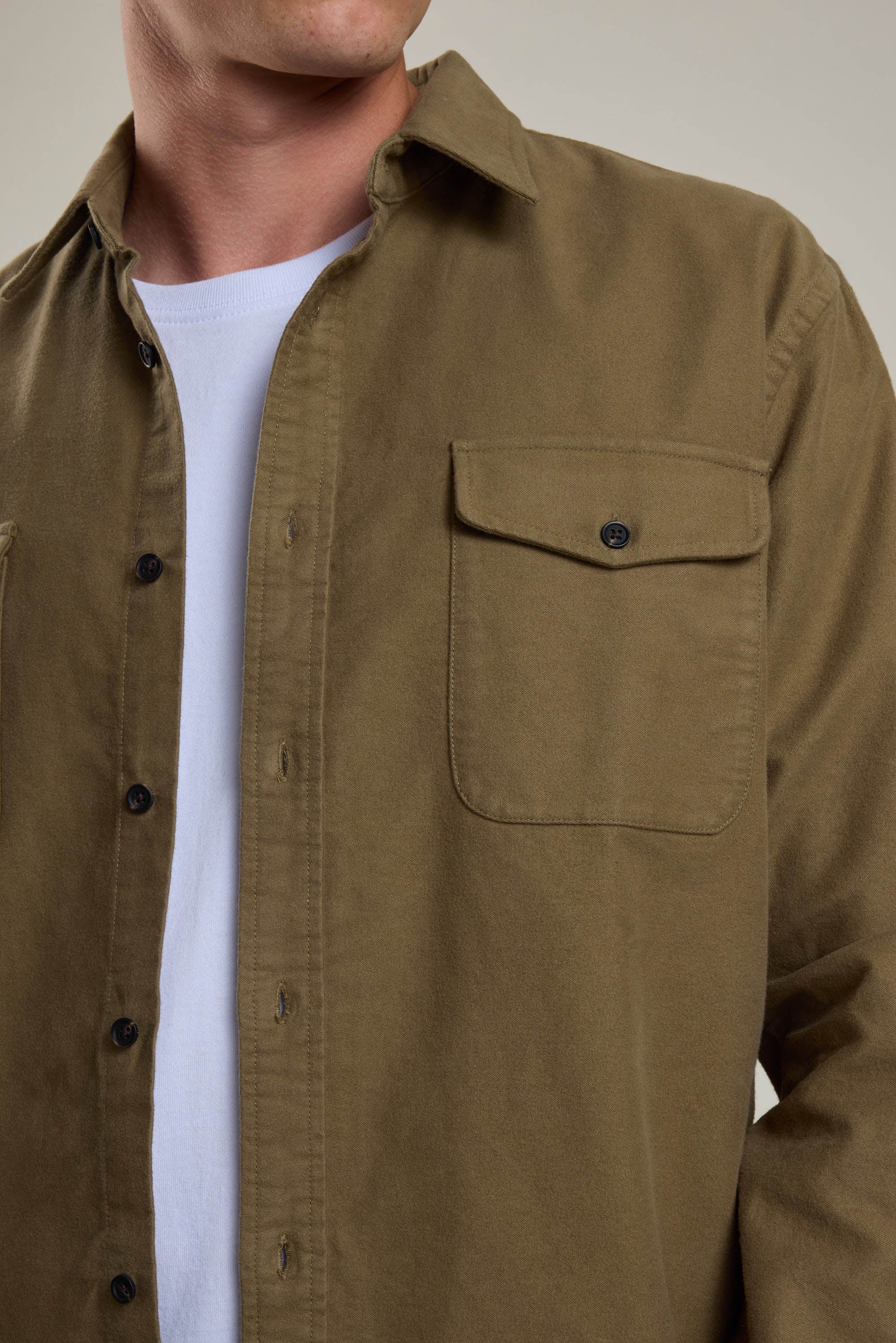 Barkers Tayler Moleskin Overshirt in olive, additional view