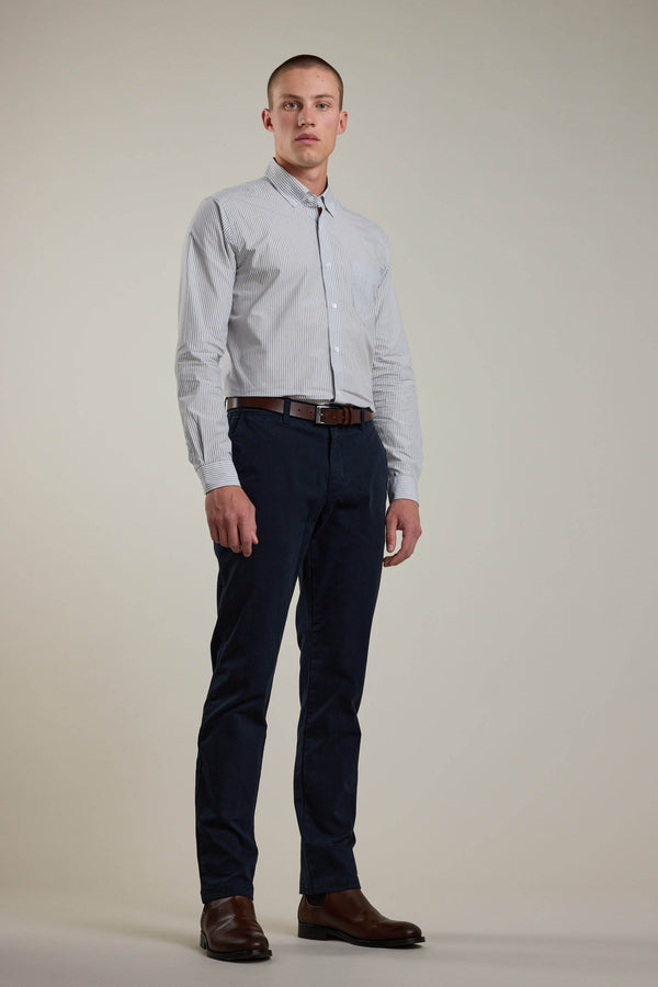 Barkers Miller Stripe Shirt in blue/white, tailored fit, alternate view
