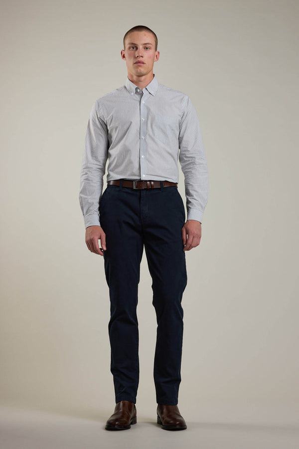 Barkers Miller Stripe Shirt in blue/white, tailored fit, additional view