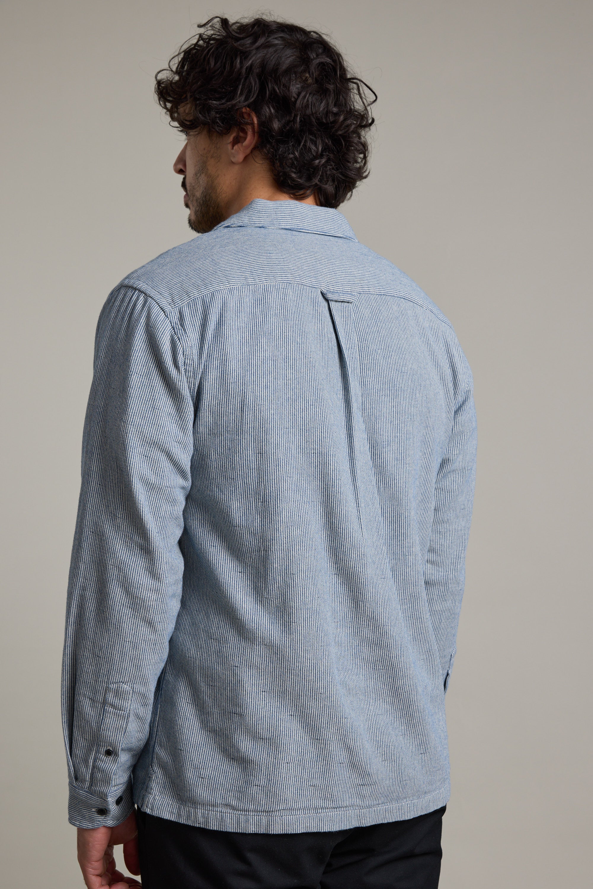 Barkers Sherman Cuban Overshirt in navy, additional view