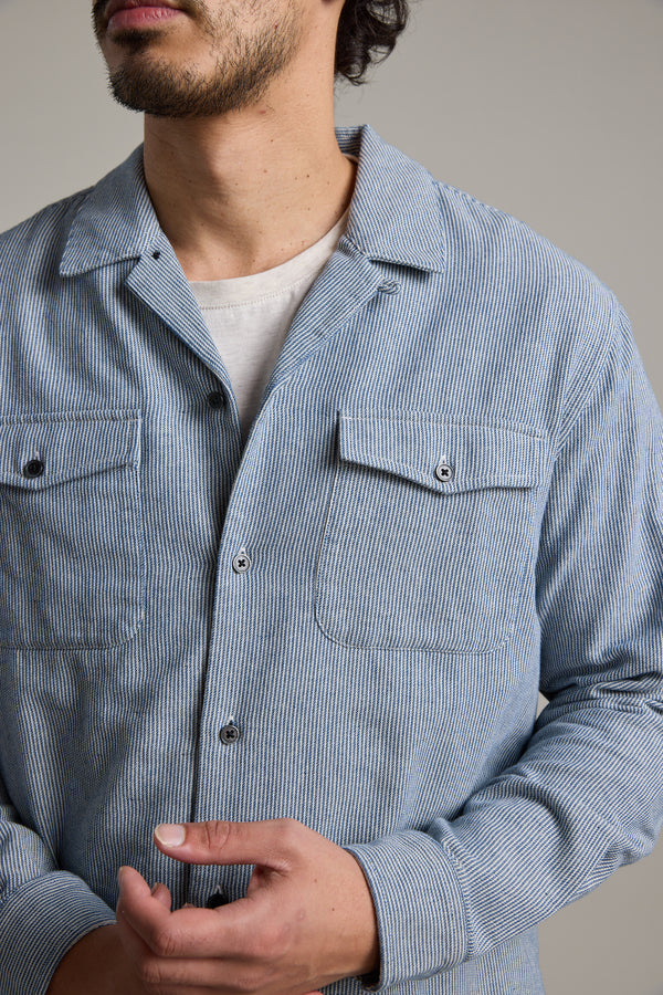 Barkers Sherman Cuban Overshirt in navy, additional view
