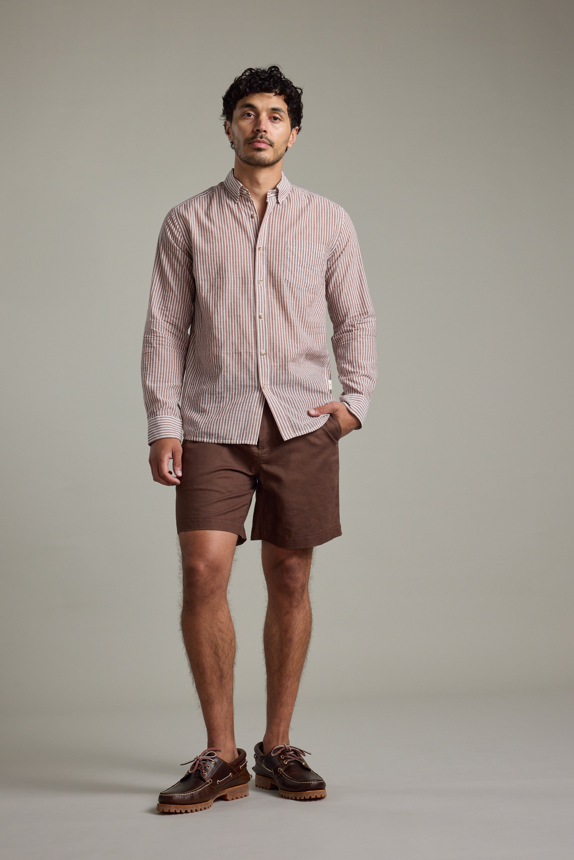 Barkers Sumter Stripe Shirt in red, tailored fit, alternate view