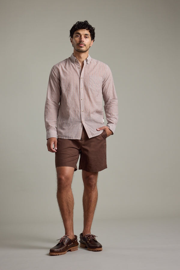 Barkers Sumter Stripe Shirt in red, tailored fit, alternate view