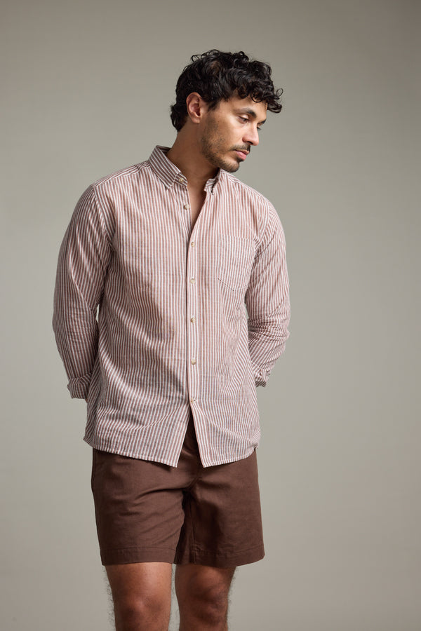 Barkers Sumter Stripe Shirt in red, tailored fit, additional view