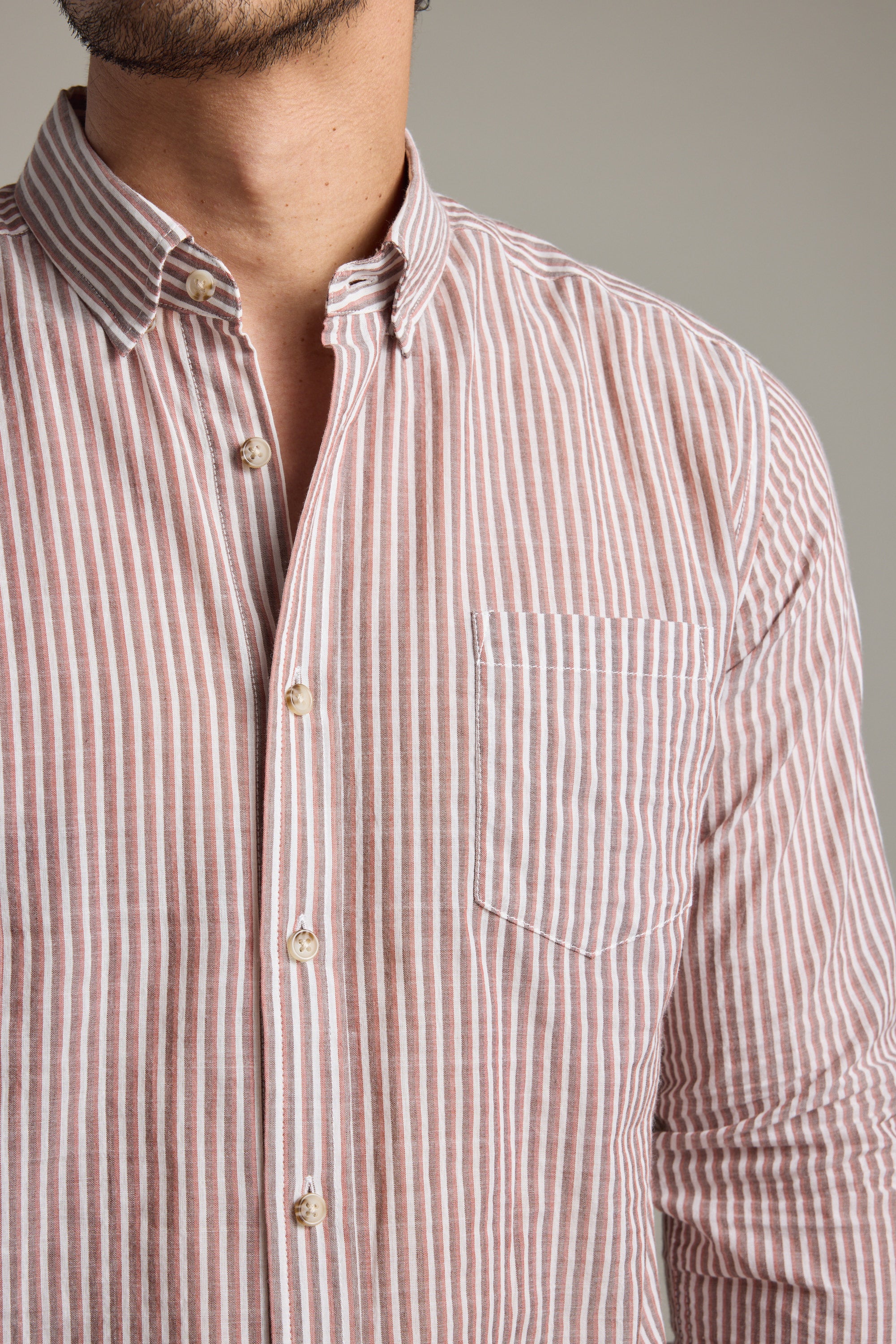 Barkers Sumter Stripe Shirt in red, tailored fit, additional view