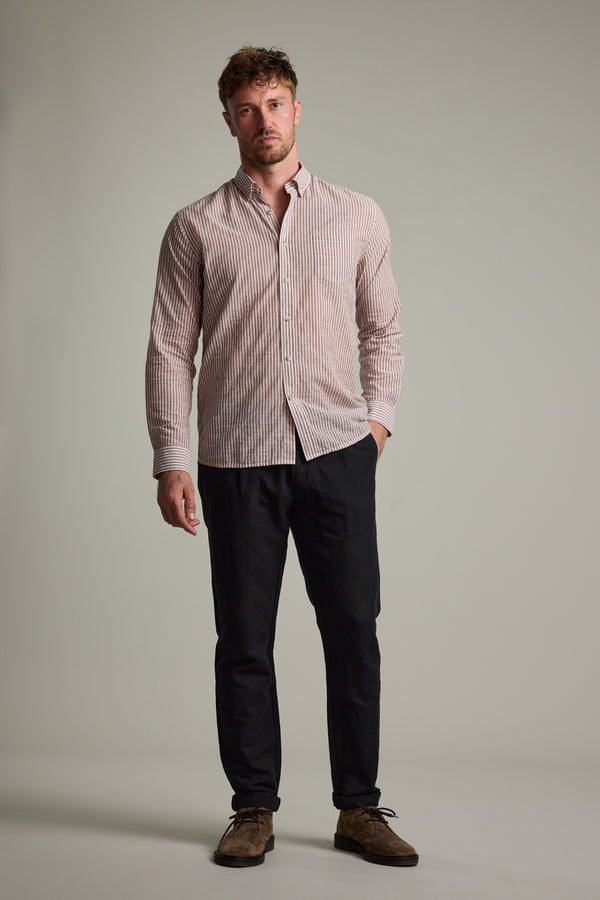 Barkers Sumter Stripe Shirt in red, tailored fit, additional view