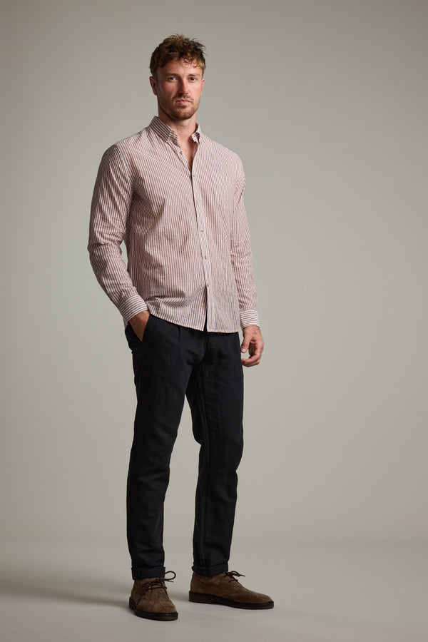 Barkers Sumter Stripe Shirt in red, tailored fit, additional view