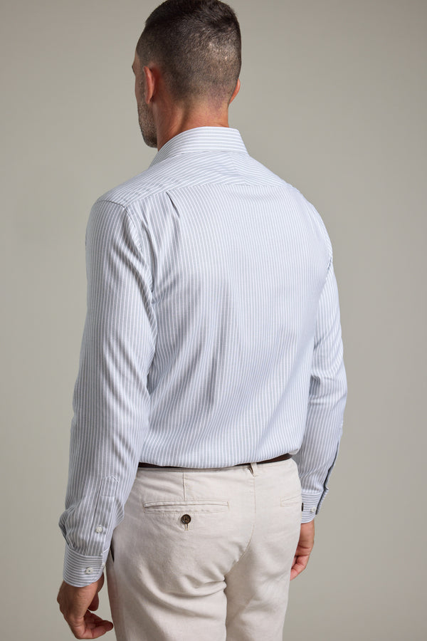 Barkers Clarke Stripe Business Shirt in green/white, tailored fit, additional view