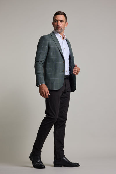 Barkers Nathaniel Check Blazer in green check