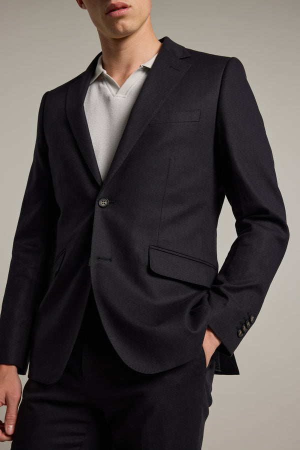 Barkers Windsor Texture Linen Blazer in black, additional view
