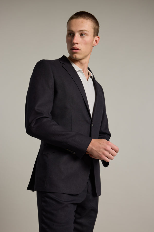 Barkers Windsor Texture Linen Blazer in black, additional view
