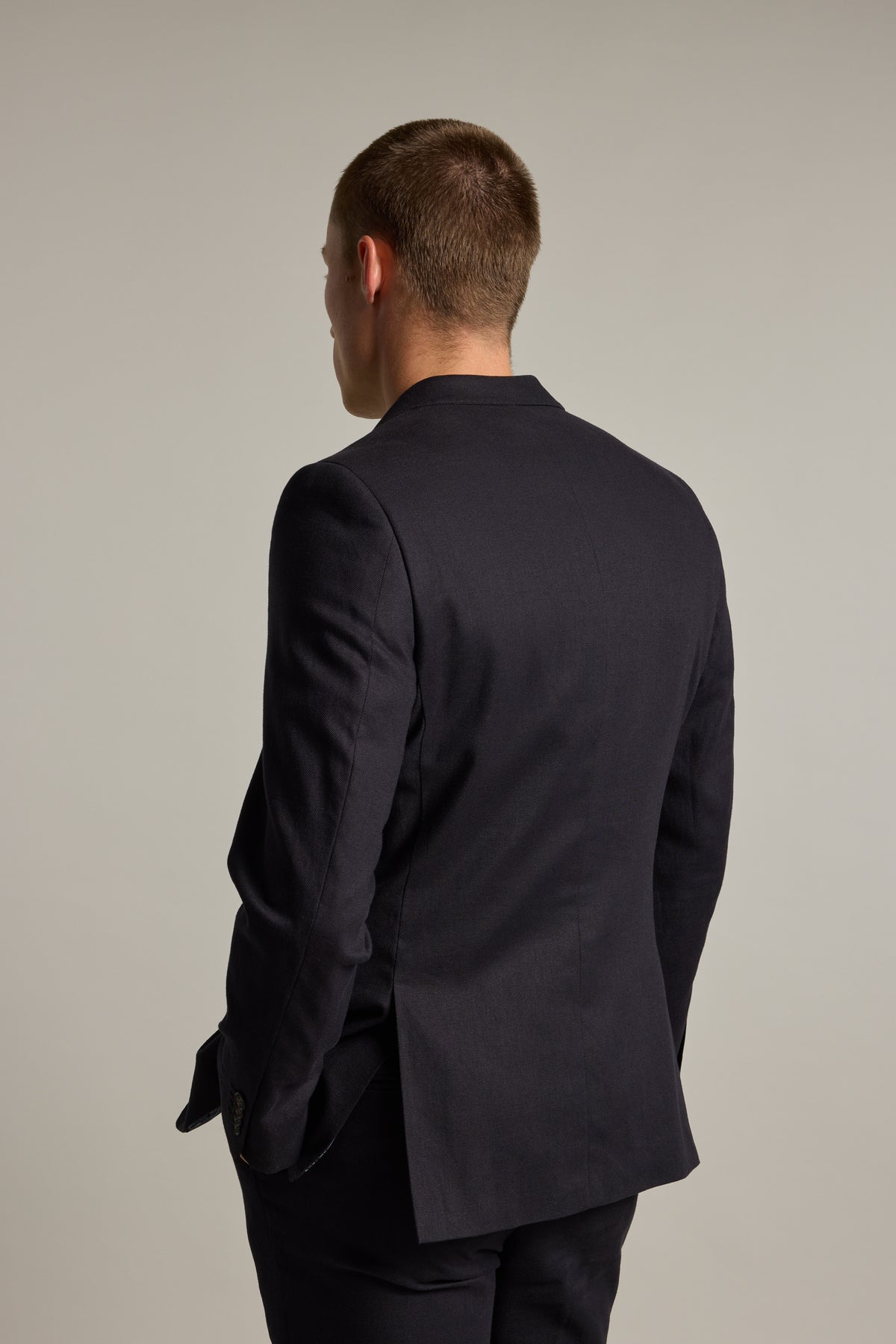 Barkers Windsor Texture Linen Blazer in black, additional view