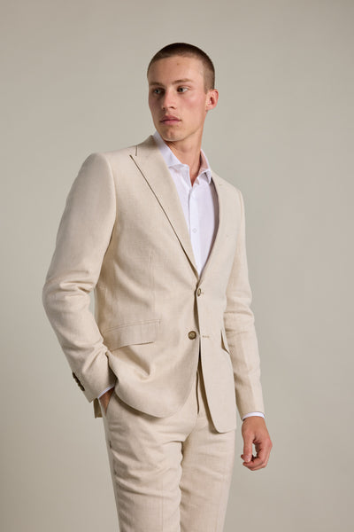 Barkers William Texture Linen Blazer in beige