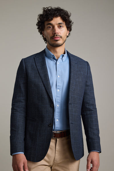 Barkers Henson Check Blazer in navy check