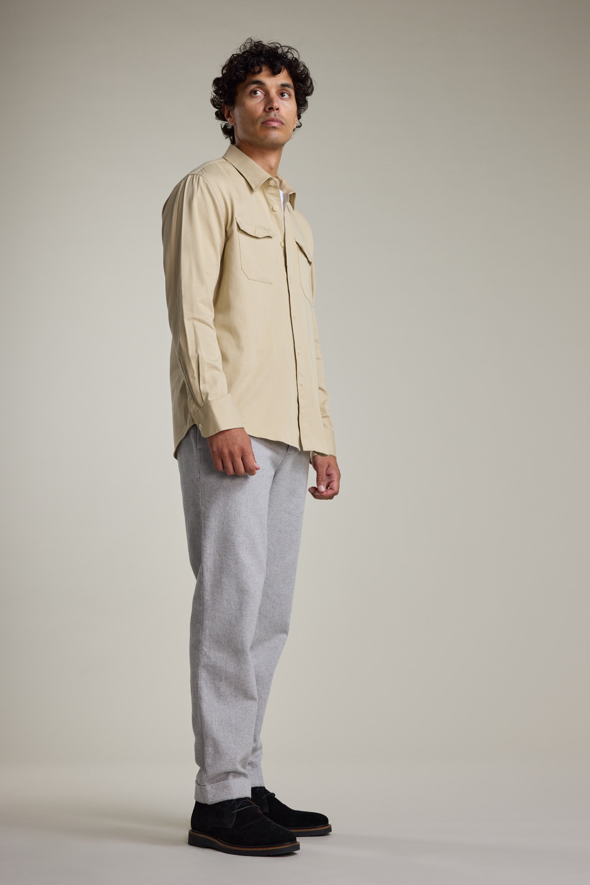 Barkers Chadwick Overshirt in cream, additional view