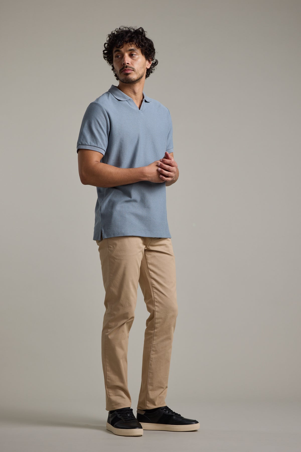 Barkers Winfield Textured Polo in steel, additional view