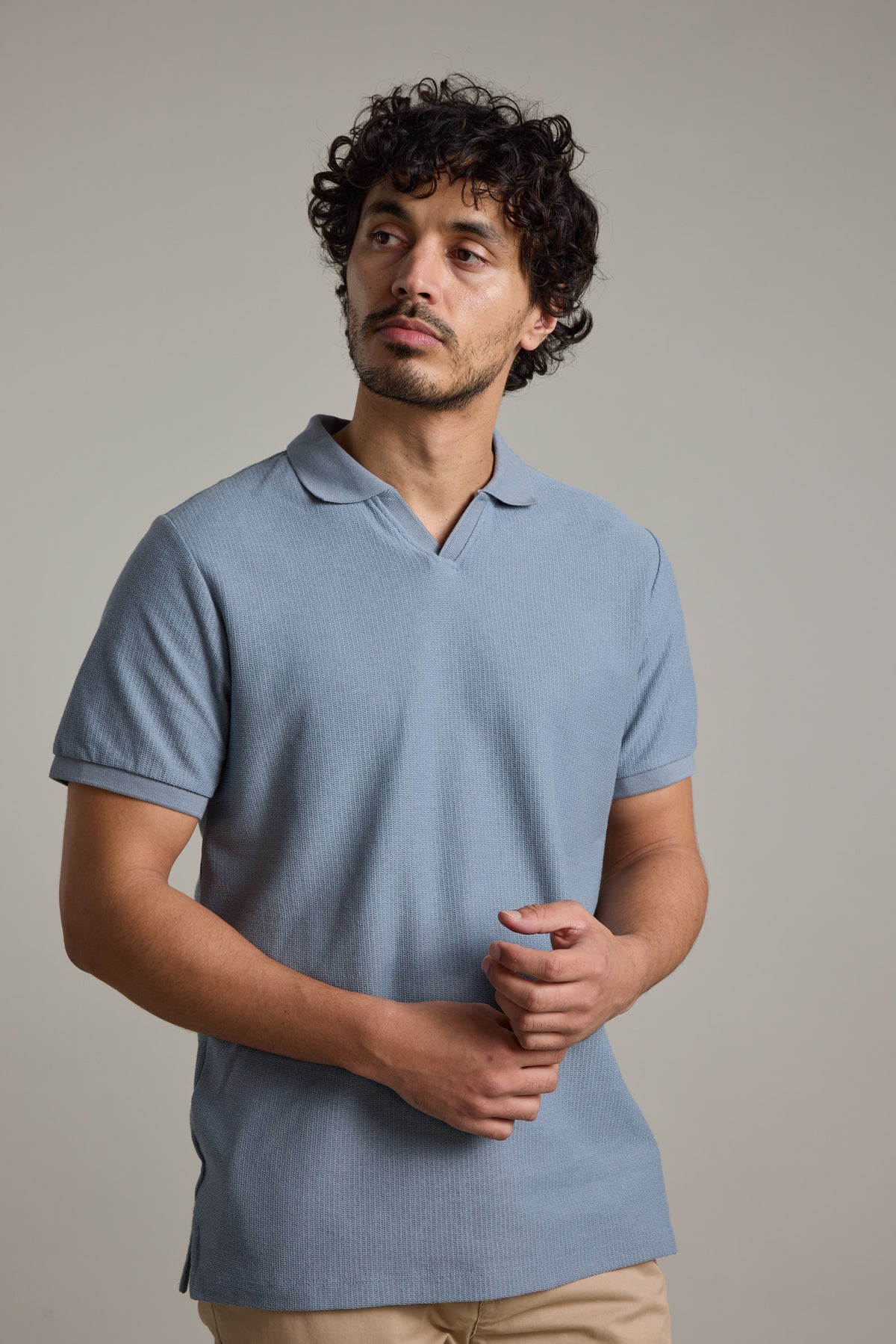Barkers Winfield Textured Polo in steel, additional view