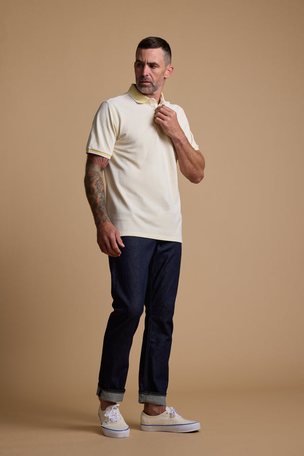 Barkers Birdie Pique Polo in yellow, cotton, alternate view
