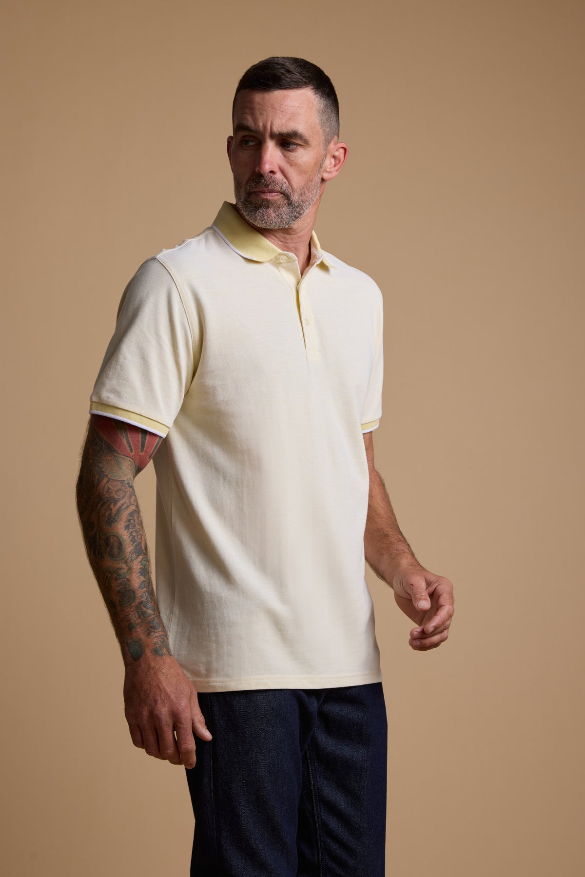 Barkers Birdie Pique Polo in yellow, cotton, additional view
