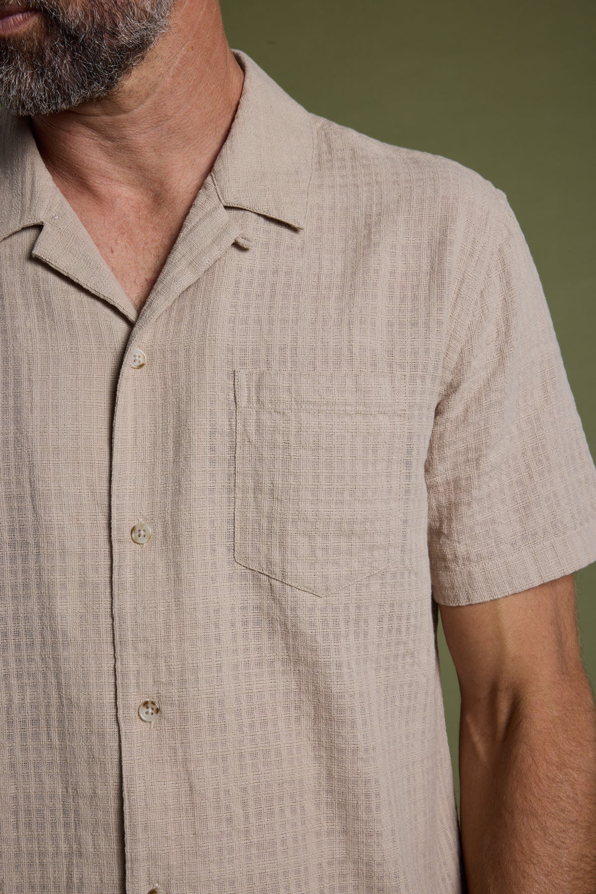 Barkers Monty Cotton Cuban Shirt in natural, alternate view