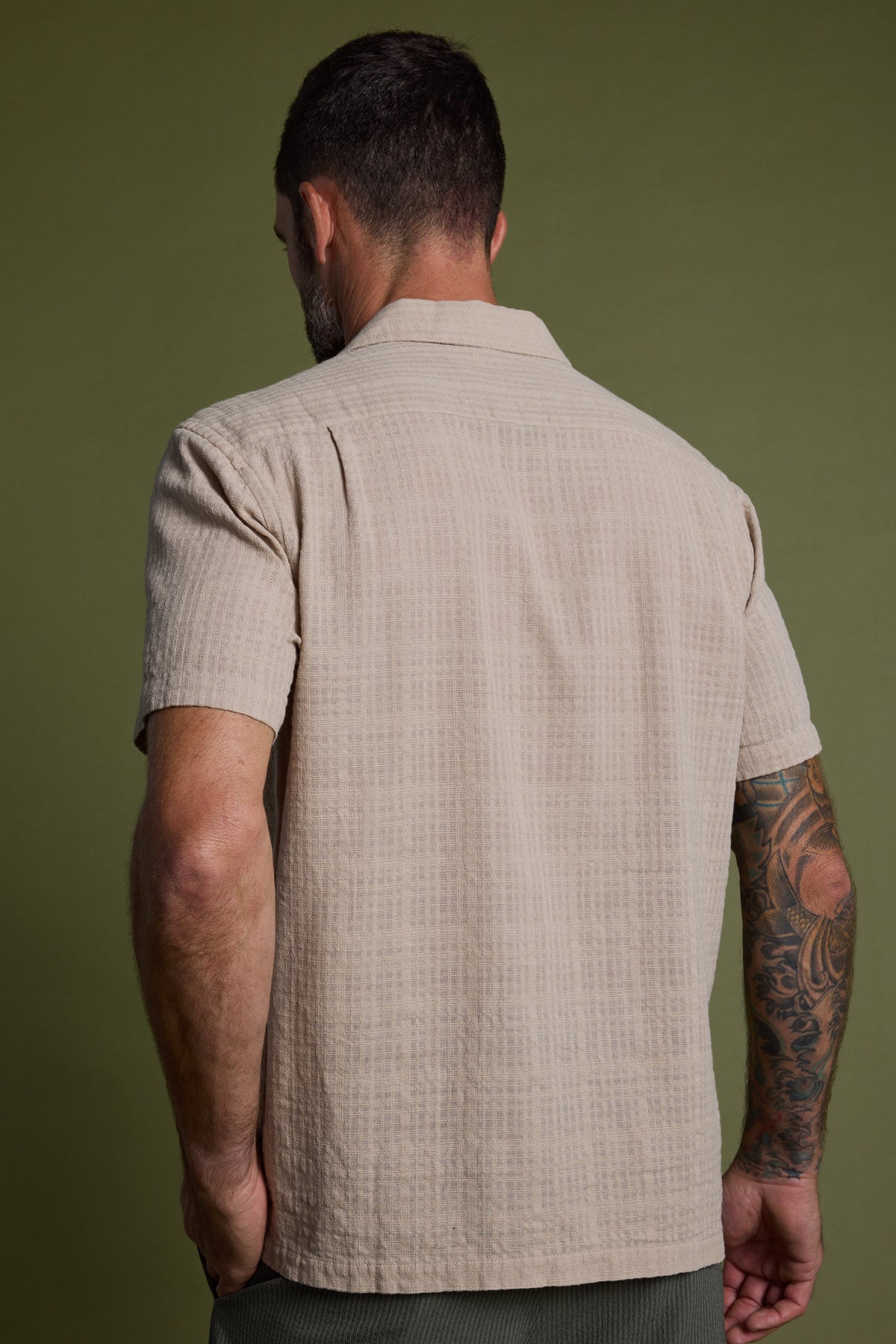 Barkers Monty Cotton Cuban Shirt in natural, additional view
