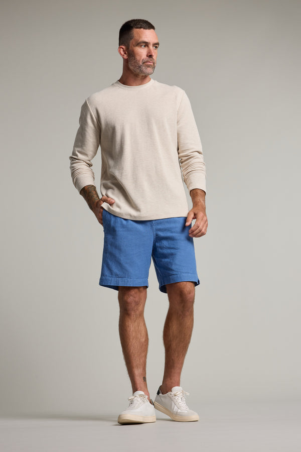 Barkers Barclay Linen Weekend Short in blue, additional view