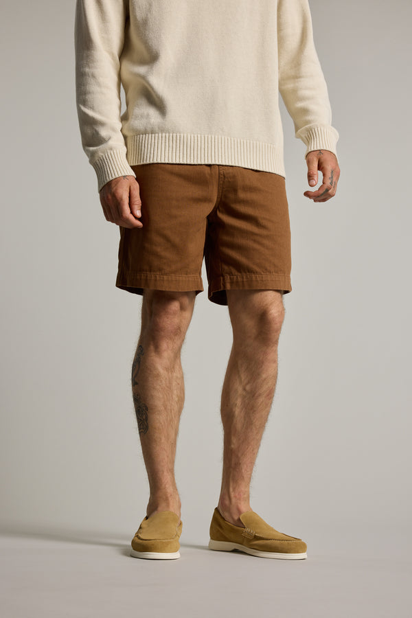 Barkers Harley GD Weekend Short in tobacco, relaxed fit, alternate view
