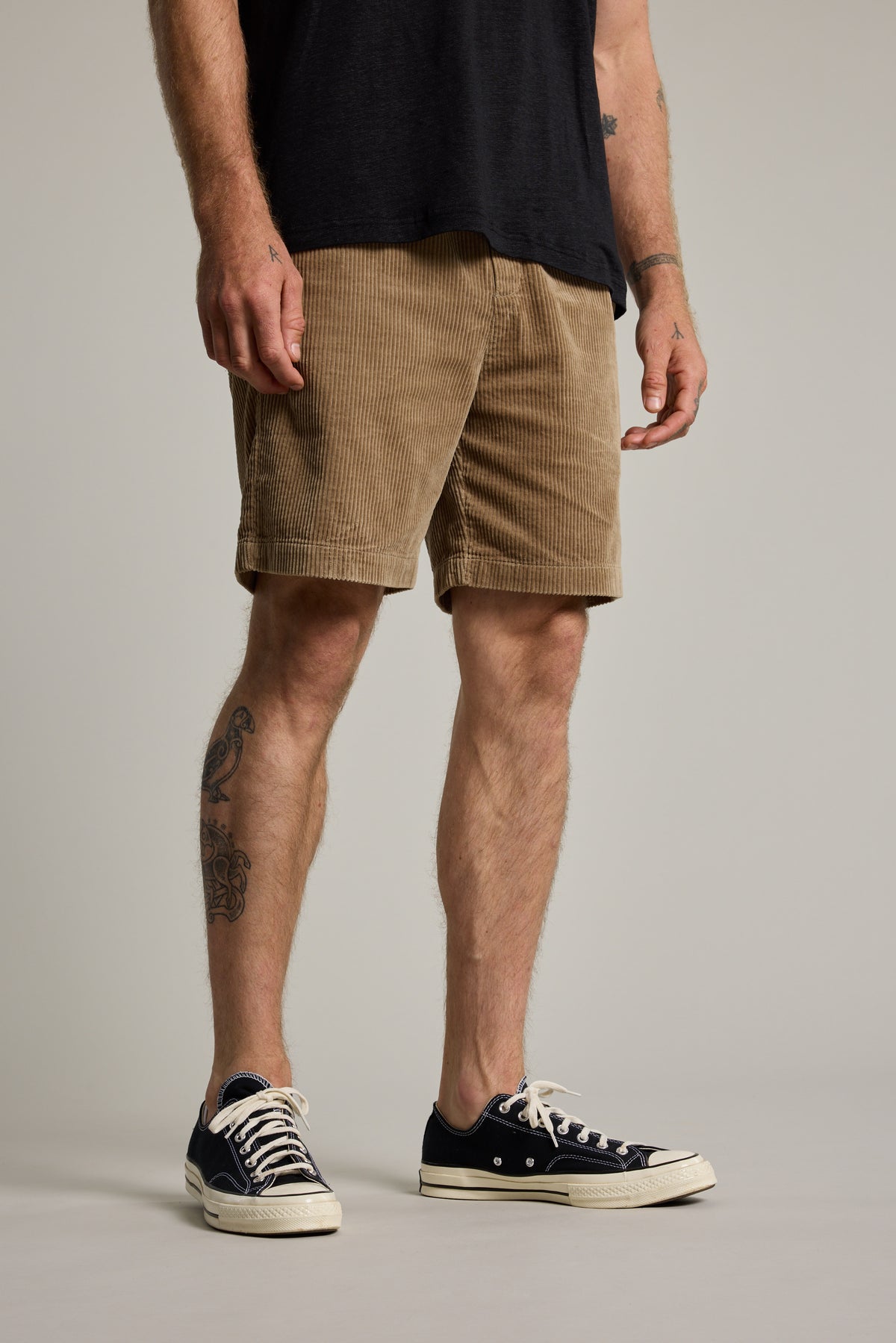 Barkers Lennox Cord Weekend Short in taupe, alternate view