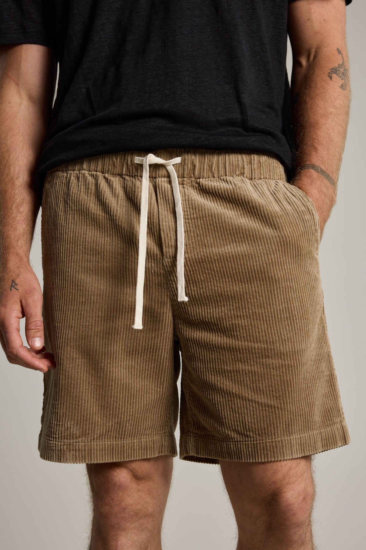 Barkers Lennox Cord Weekend Short in taupe, additional view