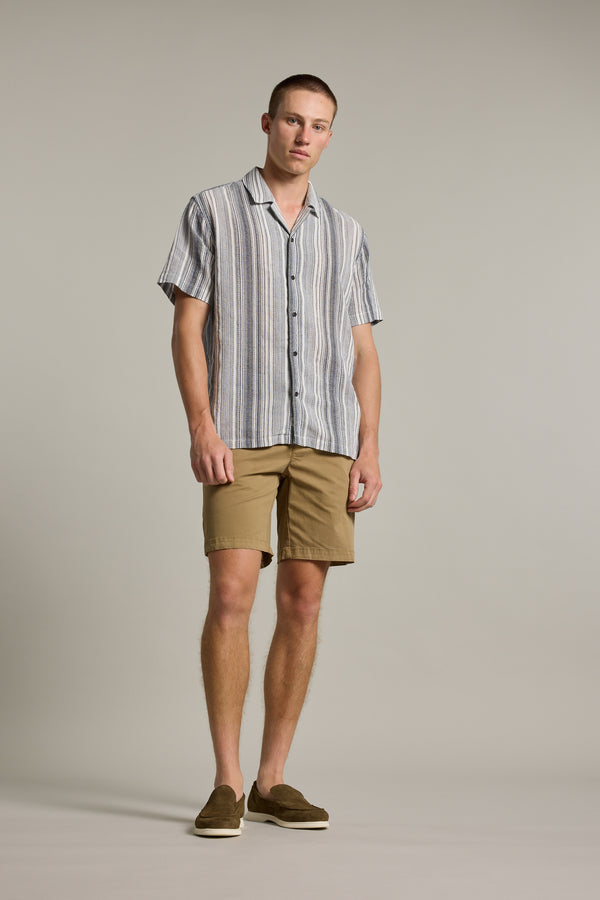 Barkers Cooper Stripe Cuban Shirt, cotton
