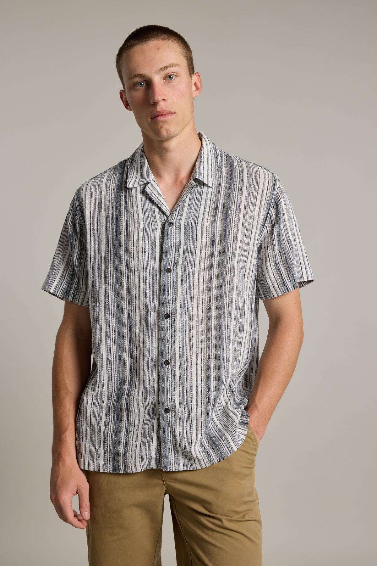 Barkers Cooper Stripe Cuban Shirt, cotton, additional view