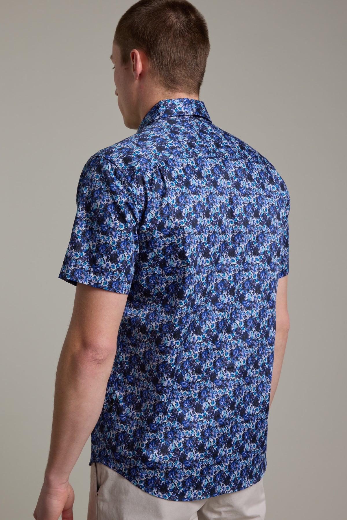 Barkers Lawson Print Shirt in navy, cotton, additional view