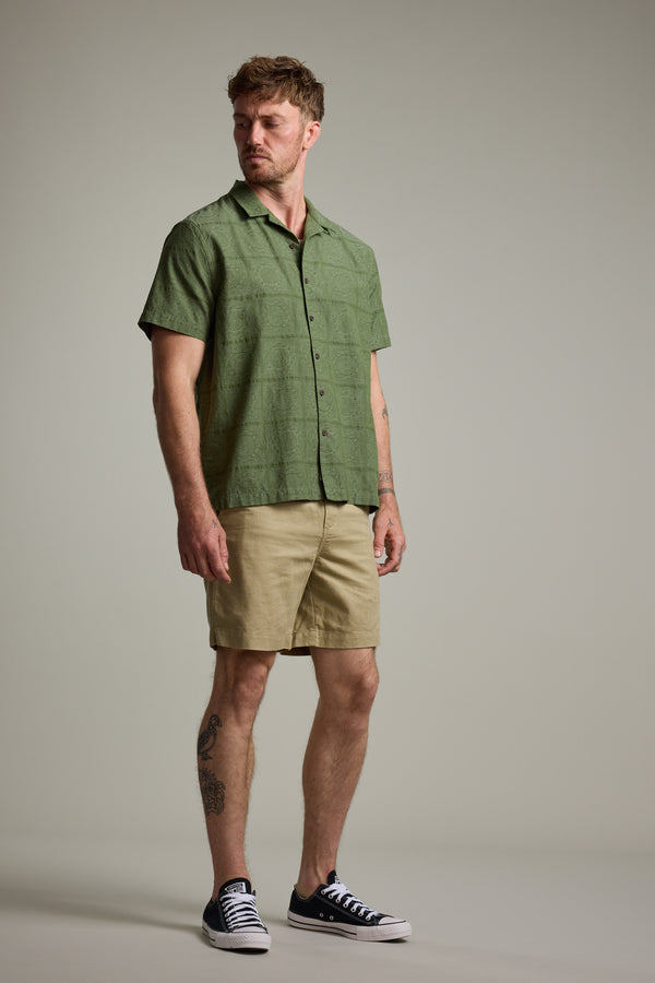 Barkers Palmetto Cuban Shirt in green, additional view