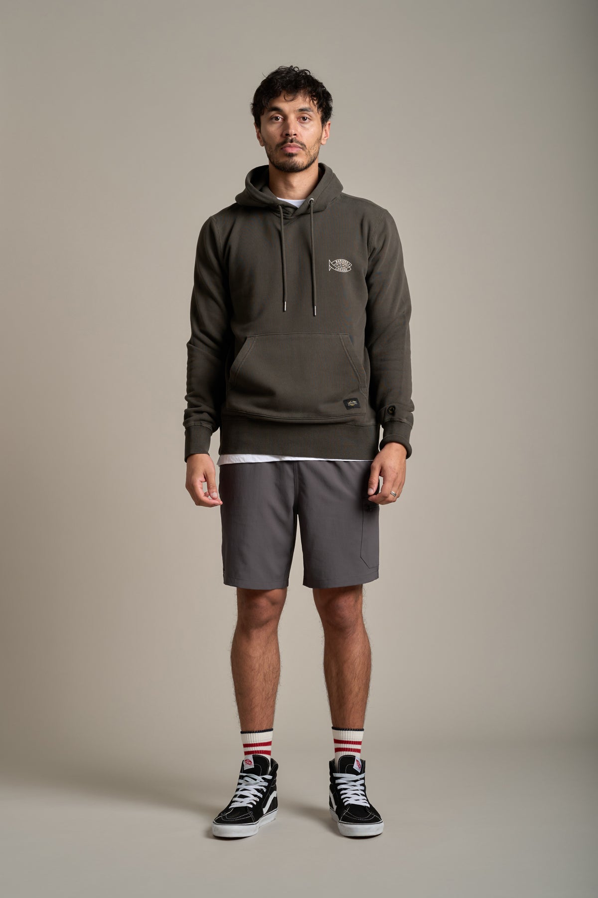 Barkers LegaSea GD Crayfish Hoody in dark khaki, relaxed fit, additional view