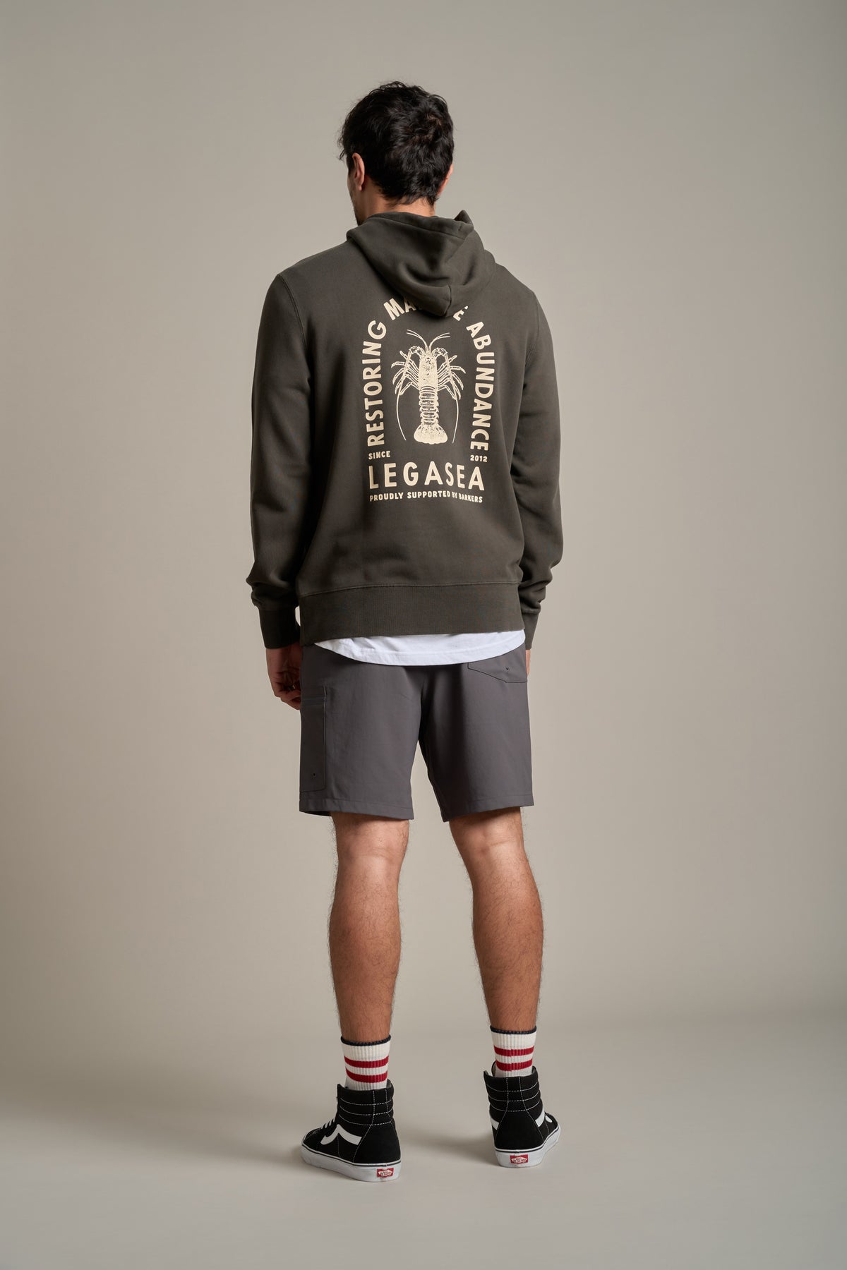 Barkers LegaSea GD Crayfish Hoody in dark khaki, relaxed fit, additional view
