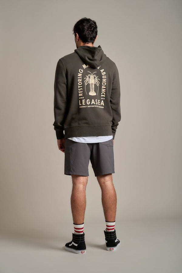 Barkers LegaSea GD Crayfish Hoody in dark khaki, relaxed fit, additional view
